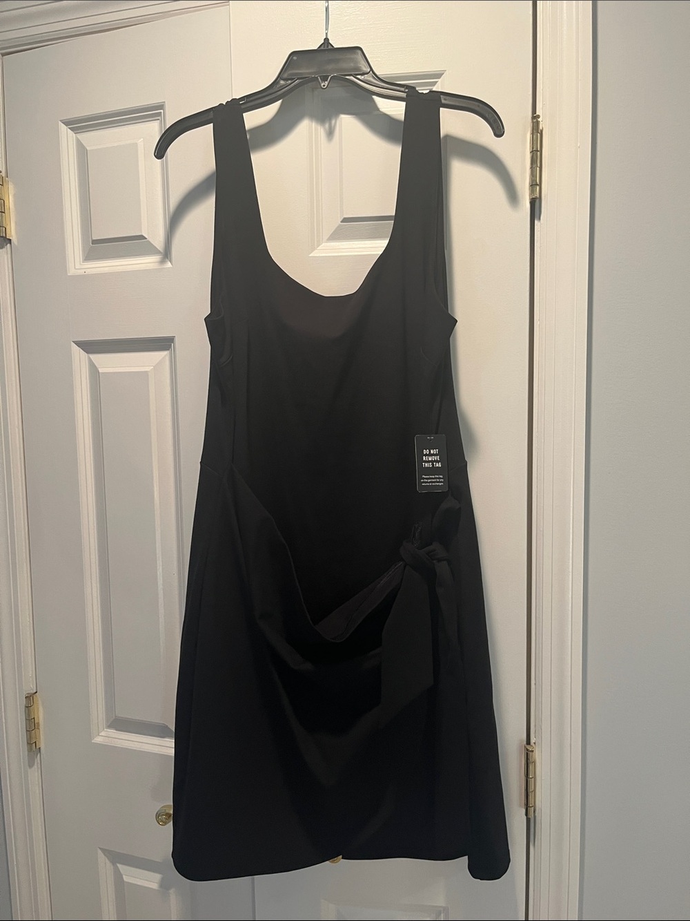 Express Black Sleeveless Tie-Waist Mini Dress
